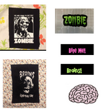 Zombie Collab Baggy Denim Kids Pants with Punk Straps Patches