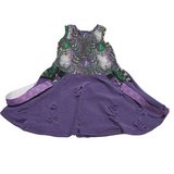 Spiders Halloween Pocket Dress for Girls in purple and green