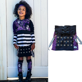 Punk Mini Skirt for girls with suspender straps in color choices