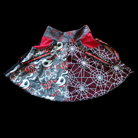 Zero Twirly Skirt : pockets red black Spiderweb and Rose Toddler Girls