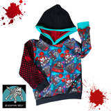 Horror Hoodie for Kids Mesh Red masks Unisex Girls Boys Hooded Top Bloody Halloween