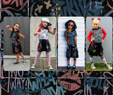 Graffiti Girls Dress with Hood handmade custom paint color options girls fashion