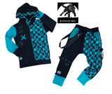 RTS Sets Kids Hoodie and Pants for XO Bundles in teal and charcoal grey