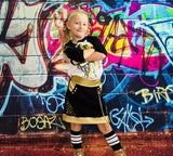 Gold and Black Kids mini skirt  with Punk Chain