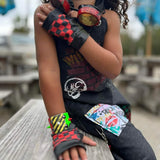 Checkerboard Gloves with Mesh for kids and Adults in red or blue