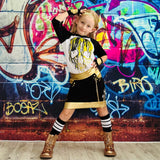 Gold and Black Kids mini skirt  with Punk Chain