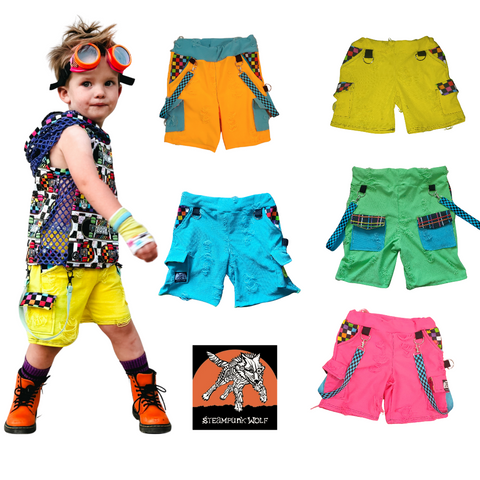 Kids Summer Cargo Shorts in your Choice of Colors for boys girls big kids toddlers handmade