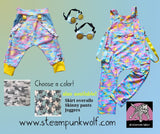 Camo Overalls with Cargo pockets for kids with punk straps color options