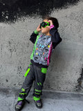 Zombie Collab Baggy Denim Kids Pants with Punk Straps Patches