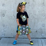 Punk Mickey Pocket Skirt With Straps Unisex Boys Girls Sizes