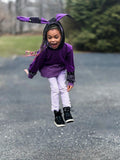 Purple Punk Bunny Hoodie for Kids