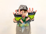 Lime Black Rockstar Gloves Unisex Kids Sizes