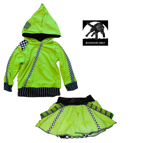 Oogie Bash Hoodie,skirt and pants for kids handmade couture children's clothing Halloween Spooky Season