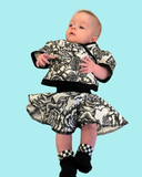 Monochrome Checks Capsule wardrobe for Babies and Toddler Kids Roses Skirt bummies