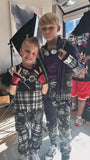 Kids Punk Plaid Overalls as seen at New York Fashion Week Runway Monochrome Boys Girls  Dungarees 100% Savage Street Style