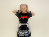 Black and White Striped Ruffle Skirt Toddler Girls Burton Monochrome