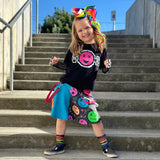 Punk Smilies Twirly skirt with pockets in custom colors