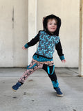 Chocolate Bunny Drop Kids Jogger Pants with Suspender Straps Custom Color Options