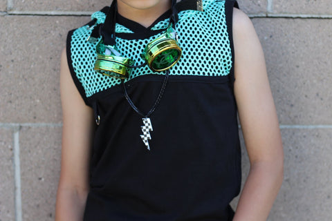 Mesh and Cotton Tank Top  Unisex Kids