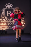 Harley Quinn Plaid and Pleather Punk Girls Ruffled Skirt and Jacket