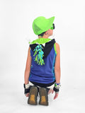 Bay Punk Shark Hoodie with Mohawk and Big Teeth Tank top in Solid Colors for Kids Adults Mom