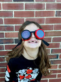 Drip Skull Steampunk  Goggles Red Black Eyewear Handmade Cosplay Halloween