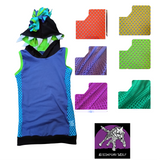 Punk Shark Tooth Hoodie with Mohawk Teeth Tank top in Solid Colors for Kids and Adults Mom