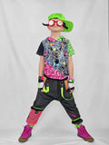 Zombie Collab Baggy Denim Kids Pants with Punk Straps Patches