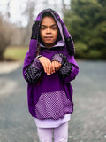 Purple Punk Bunny Hoodie for Kids