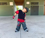 Z Crew Baggy Jeans for Kids and Adults 90's skater style dark denim pants lots of pockets Suspender straps turn up cuffs
