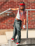 Sassy Jeans Denim Baggy Punk Straps Pockets