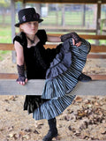 Steampunk Girl Dress Triple Ruffles Lace Up Details with Color Options Flower Girl Pageant Wedding Halloween Costume