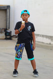Spring Skullz Punk Board Shorts Big Pockets for kids and Adults Customized Color Options available