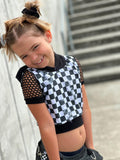 Checkered Hoodie Distressed Skater Street style 90's Handmade