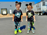 Punk Mickey Jogger Pants With Straps Unisex Boys Girls Sizes