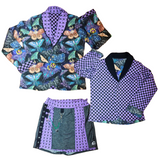 Moon Moth Blazer and Skort set for girls from Dreams to Reality Runway Butterfly Purple Aqua Teal Skirt Shorts