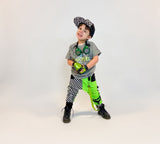 Shamrock Collab ☘️ Special 50/50 Pants for Kids Unisex Style Checkerboard  Joggers Suspender Straps Boys Girls Handmade
