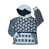 Jack Halloween Hoodie for Kids Monochrome Skeleton Pocket