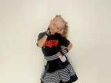 Black and White Striped Ruffle Skirt Toddler Girls Burton Monochrome