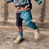 Chocolate Bunny Drop Kids Jogger Pants with Suspender Straps Custom Color Options
