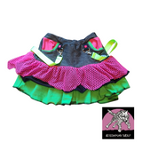 Zombie Collab Neon Pink and Lime Ruffle Skirt Toddler Girls Handmade