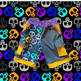 Spring Skullz Punk Board Shorts Big Pockets for kids and Adults Customized Color Options available