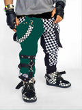 Shamrock Collab ☘️ Special 50/50 Pants for Kids Unisex Style Checkerboard  Joggers Suspender Straps Boys Girls Handmade