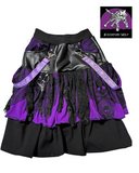 Cyber-Goth Handmade Ruffle Mesh Skirt with Suspenders Witchy Halloween for Girls and Women