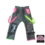 Zombie Collab Baggy Denim Kids Pants with Punk Straps Patches