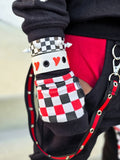 Valentine's Checkerboard Gloves in red,black and white