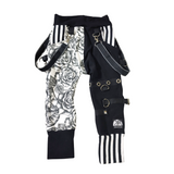 Gothic Rose Pants in Black and White for kids