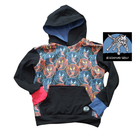 Venom and Carnage Hoodie in Black Red Blue Cotton Punk Style Boys Girls Kids Handmade Cosplay Halloween