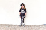 Kids Swagger Pants Punk Bottoms Plaid Black and White Skinny Pants for unisex kids boys girls