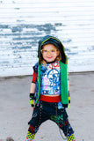 Graffiti Vest with Hoodie handmade with color options girls and boys fashion